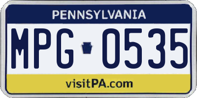PA license plate MPG0535