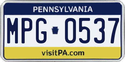 PA license plate MPG0537