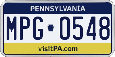 PA license plate MPG0548