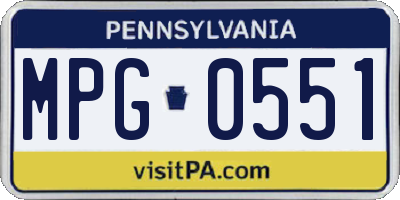 PA license plate MPG0551