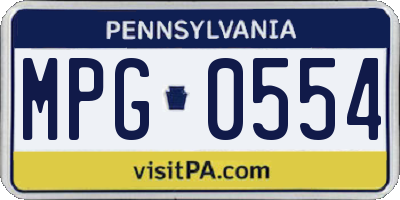 PA license plate MPG0554