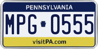 PA license plate MPG0555