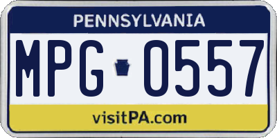 PA license plate MPG0557