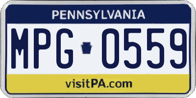 PA license plate MPG0559