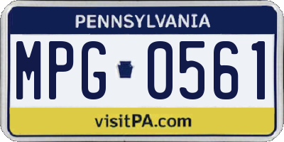 PA license plate MPG0561