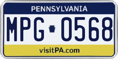 PA license plate MPG0568
