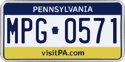 PA license plate MPG0571