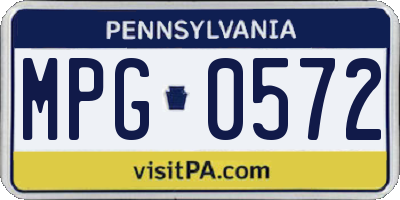 PA license plate MPG0572
