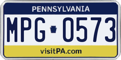 PA license plate MPG0573