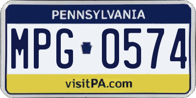 PA license plate MPG0574