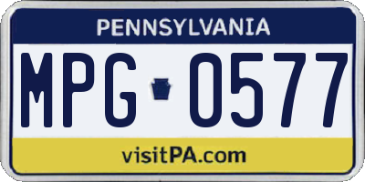 PA license plate MPG0577
