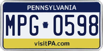 PA license plate MPG0598