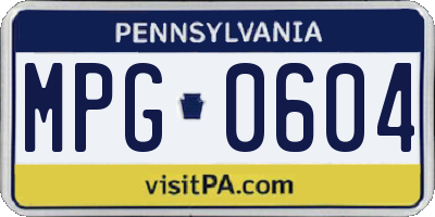 PA license plate MPG0604