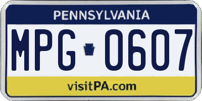 PA license plate MPG0607