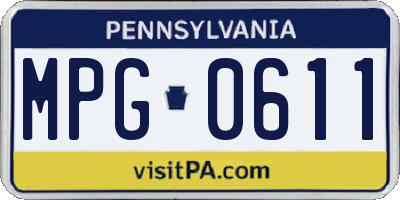 PA license plate MPG0611