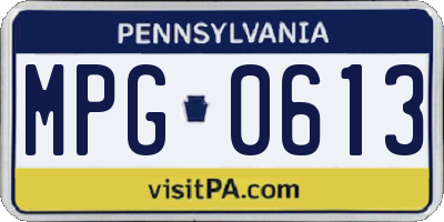 PA license plate MPG0613