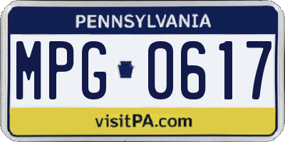 PA license plate MPG0617