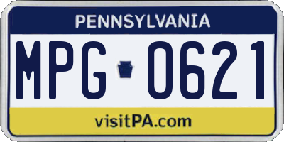 PA license plate MPG0621