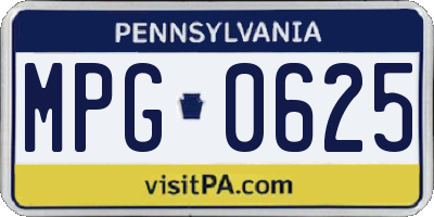 PA license plate MPG0625