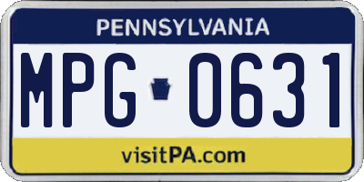 PA license plate MPG0631
