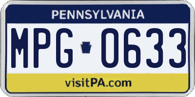PA license plate MPG0633