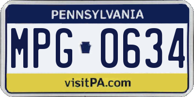 PA license plate MPG0634