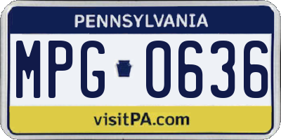 PA license plate MPG0636