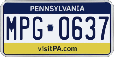 PA license plate MPG0637
