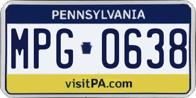 PA license plate MPG0638