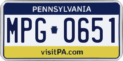 PA license plate MPG0651