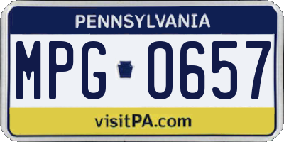 PA license plate MPG0657