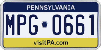 PA license plate MPG0661