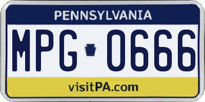 PA license plate MPG0666