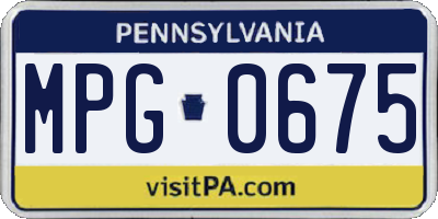 PA license plate MPG0675