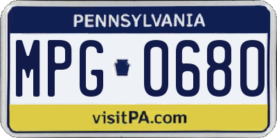 PA license plate MPG0680