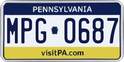 PA license plate MPG0687