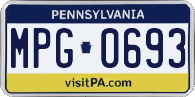 PA license plate MPG0693
