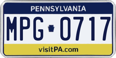 PA license plate MPG0717