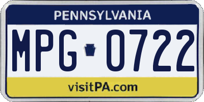 PA license plate MPG0722