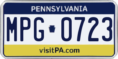 PA license plate MPG0723