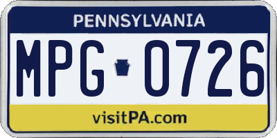 PA license plate MPG0726