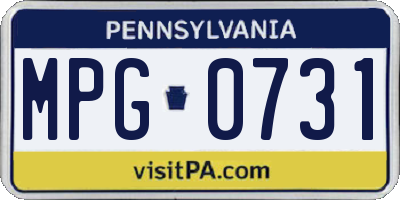 PA license plate MPG0731
