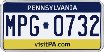 PA license plate MPG0732