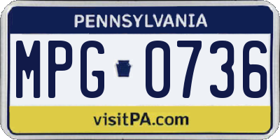 PA license plate MPG0736