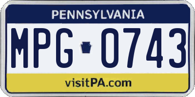 PA license plate MPG0743