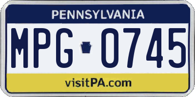 PA license plate MPG0745