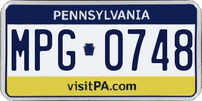 PA license plate MPG0748