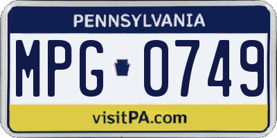 PA license plate MPG0749