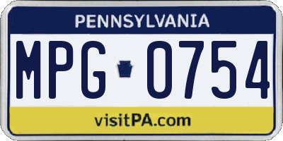 PA license plate MPG0754