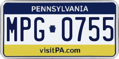 PA license plate MPG0755